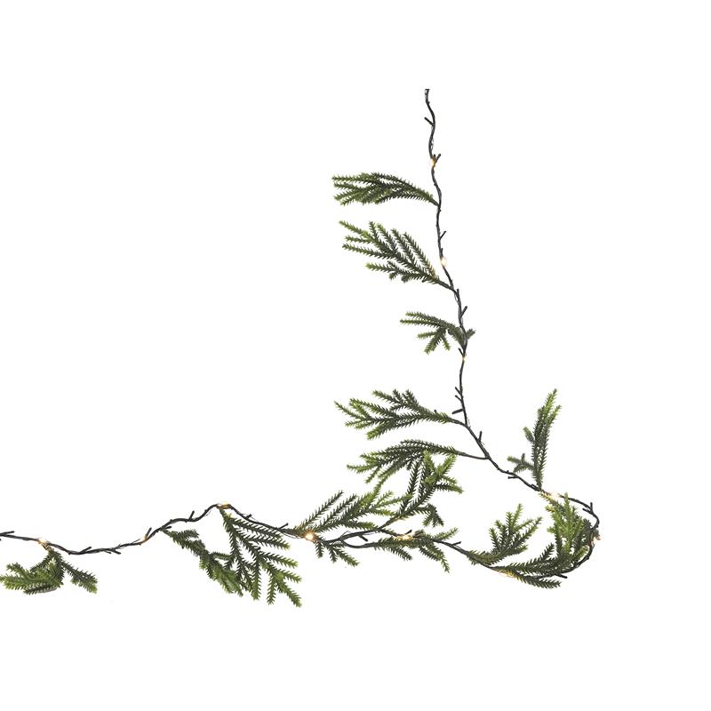 Guirlande conifer green 20LED 190cm 2xAA | Svenska Living