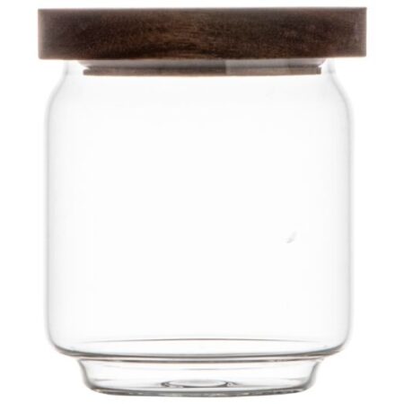 Gusta Voorraadpot Glas/acacia 9x11cm | Gusta