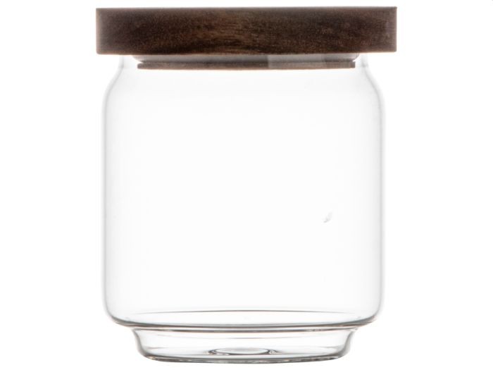 Gusta Voorraadpot Glas/acacia 9x11cm | Gusta