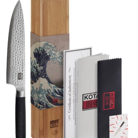 Gyuto Chef Mes 20cm - Kotai - Handgehamerd met Bamboe Box | Tokyo Design Studio