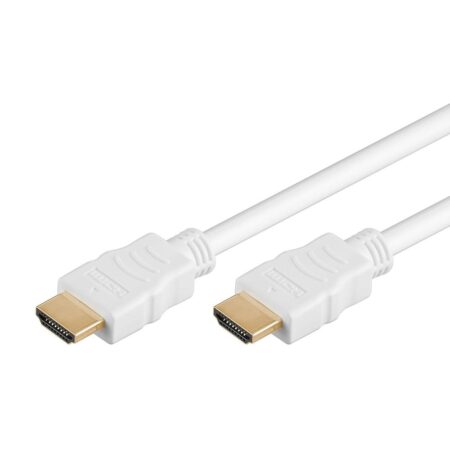 HDMI kabel wit - 1.4 - High Speed - Geschikt voor 4K Ultra HD 2160p en 3D-weergave - Beschikt over Ethernet - 5 meter - Wit | Goobay