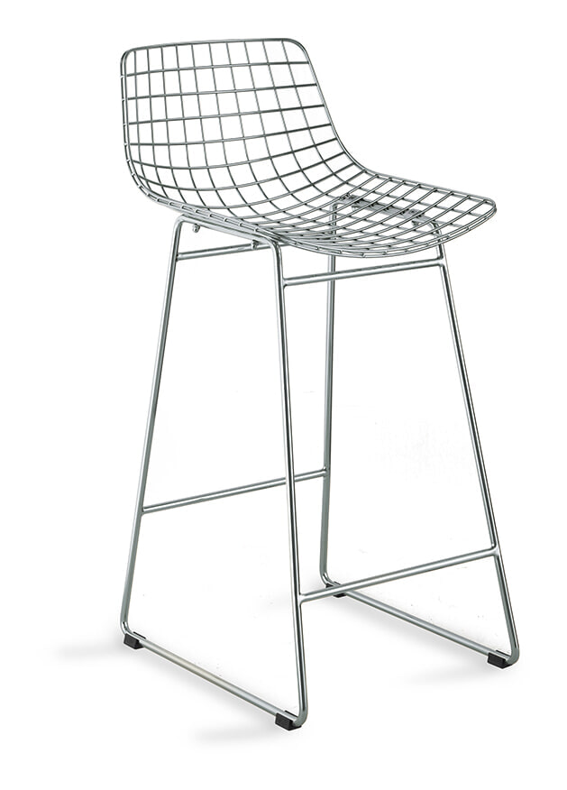 HKliving Barkruk Metal Metaal - Zilver (zithoogte 66cm) | HKLIVING