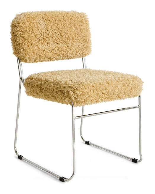 HKliving Eetkamerstoel Endless Poodle stof - Goud | HKLIVING