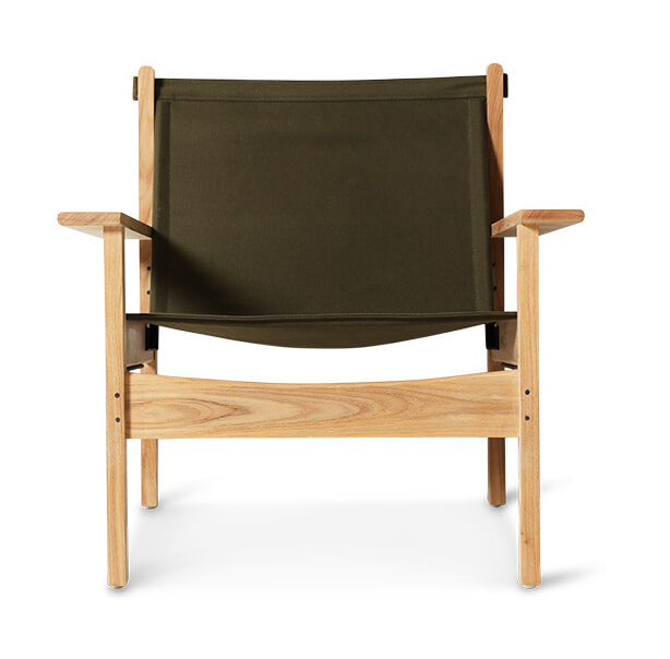 HKliving Fauteuil Explorer Teakhout en canvas - Legergroen | HKLIVING
