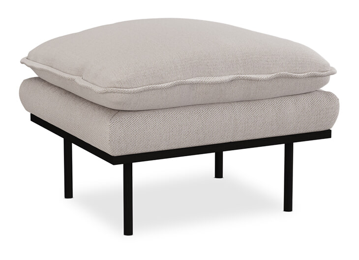 HKliving Hocker Retro Cosy stof - Beige | HKLIVING