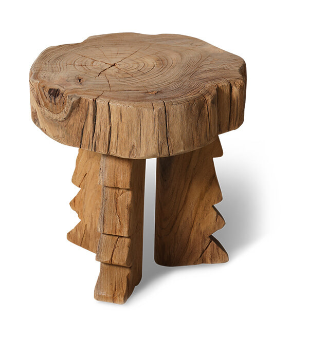 HKliving Krukje Carved Teakhout