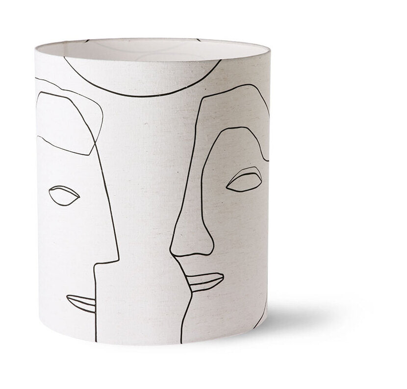 HKliving Lampenkap Printed Faces Jute