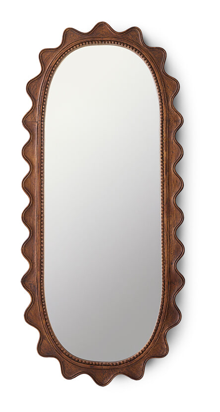 HKliving Ovale Spiegel Ripple Hout