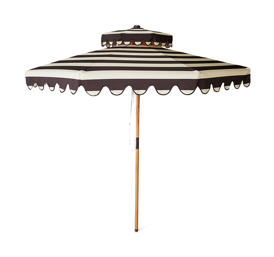 HKliving Parasol Striped Ø270cm - Stracciatella | HKLIVING