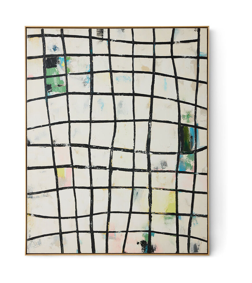 HKliving Schilderij Wired 163 x 131cm - WIT | HKLIVING