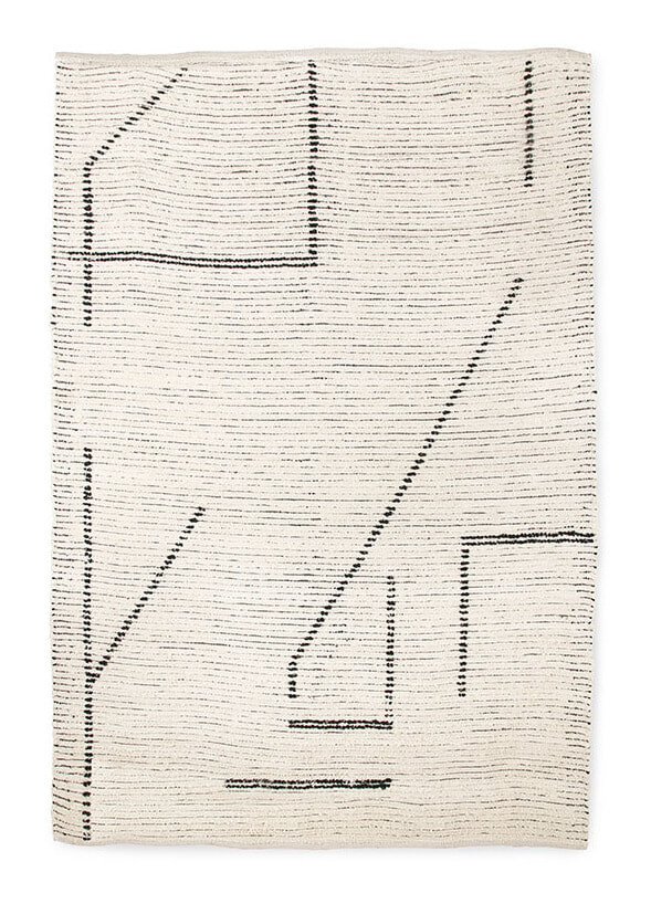 HKliving Vloerkleed Woven 200 x 300cm - Crème/Antraciet | HKLIVING