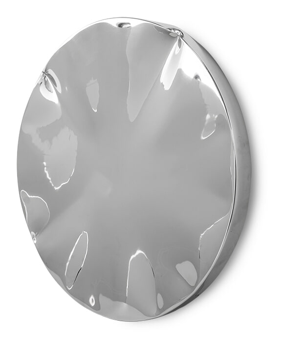 HKliving Wandobject Dent Ø68cm - Chroom - Rond | HKLIVING
