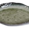 Handgemaakt Groen Keramisch Bord - Yamasaku - 26 x 18.5 x 3.5cm | Tokyo Design Studio