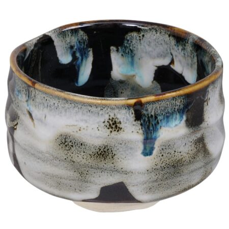 Handgemaakte Keramische Kom Zwart Wit - 12 x 8.3 cm | Tokyo Design Studio