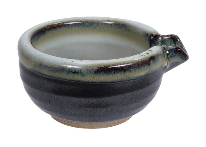 Handgemaakte Keramische Kom - Zwart/Groen - 8 x 3.5 cm | Tokyo Design Studio