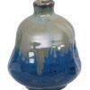 Handgemaakte Keramische Vaas - Blauw en Olijfgroen - 8.5 x 9cm | Tokyo Design Studio
