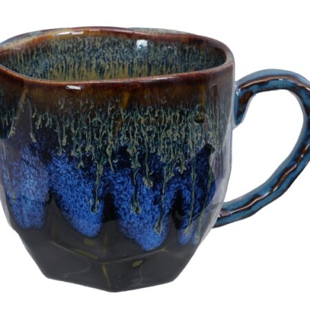 Handgemaakte Mok - Zwart/Blauw Gradient - 300ml 8.5x8cm | Tokyo Design Studio