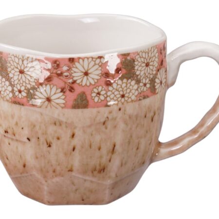 Handgemaakte Roze/Witte Mok - Japan - 300ml - 8