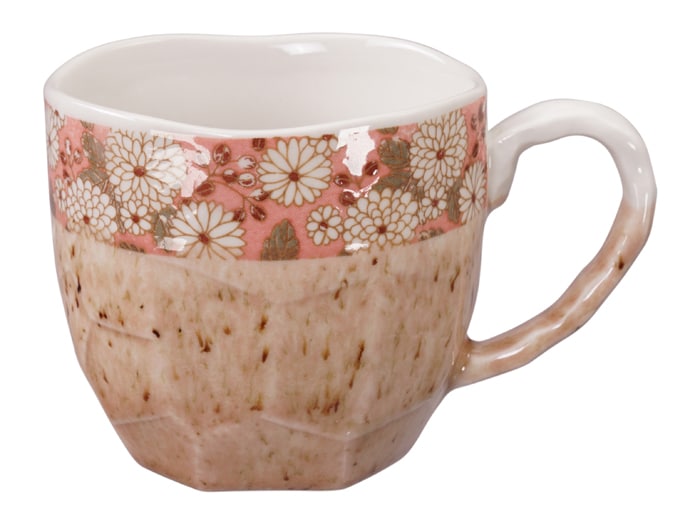 Handgemaakte Roze/Witte Mok - Japan - 300ml - 8