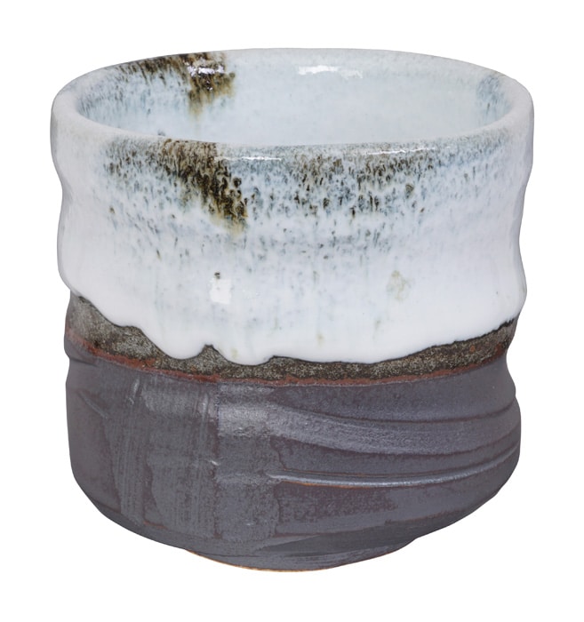 Handgemaakte Theekom Wit/Blauw - Japanse Keramiek - 500ml - 10.5 x 10cm | Tokyo Design Studio
