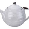Handgemaakte Theepot met Roestvrij Stalen Zeef - Japanse Keramiek - Wit/Zwart | Tokyo Design Studio