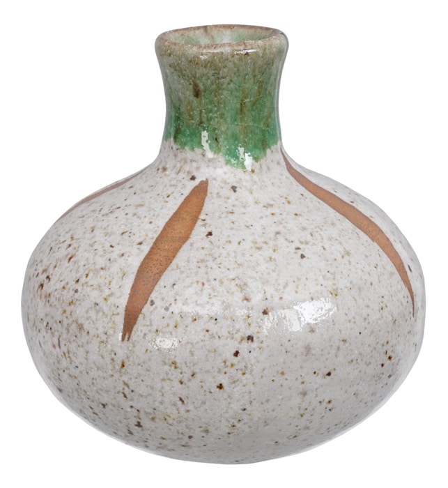 Handgemaakte Vaas Bruin/Groen uit Japan - 8.5 x 9cm | Tokyo Design Studio