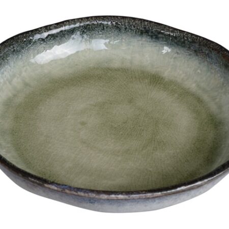 Handgemaakte groene Yamasaku kom - Porselein - 21.5 x 4cm | Tokyo Design Studio