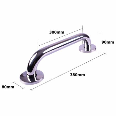 Handgreep RVS met gepolijste afwerking | Kies lengte wandbeugel : 38 cm | ThuiszorgwinkelXL
