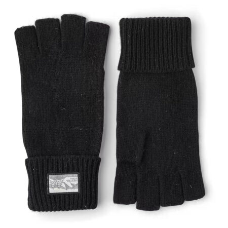 Handschoen Raggwool Half Finger Black | Hestra