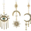 Hangdeco metaal met glitters Maan-Zon | Decoris