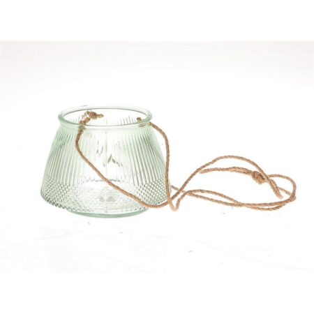 Hangende windlicht Lines Ø11xh15cm groen | HBX natural living