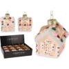 Hanger Huisje glas 8cm display a 12st | Merkloos