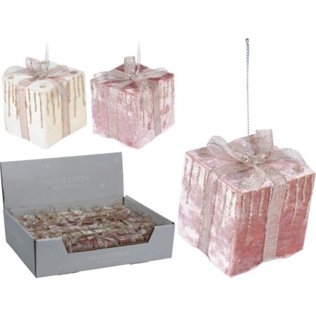 Hanger kadootje velours 7cm roze | Home & Styling