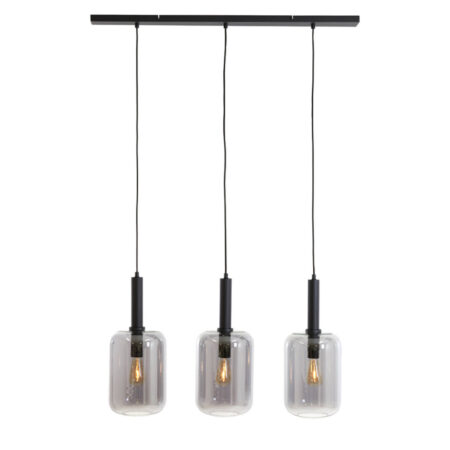 Hanglamp 3L Lekar zwart smoke glas |
