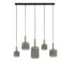 Hanglamp 5L Lekar antiek brons smoke glas |