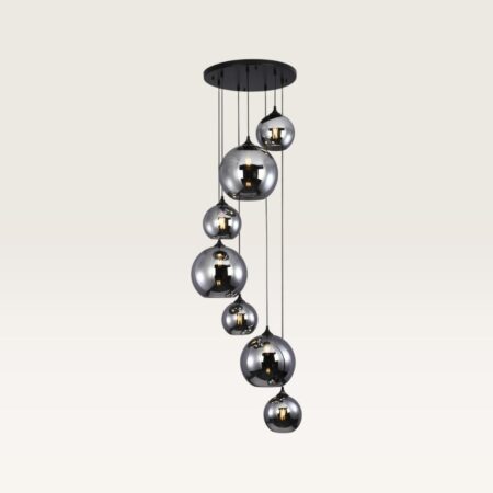 Hanglamp Arcylon vetro fumé VII - Zeven bollen van rookglas met een speels effect - Zonder lichtbron | LUSENZ