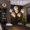 Hanglamp Bubble Shaded met 7 smoke-glas bollen - Oud Zilver | LifestyleFurn