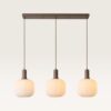Hanglamp Iguazu Sphere taupe - Taupe en gebroken wit - Drie bollen van handgemaakt opaalglas - Zonder lichtbron | LUSENZ