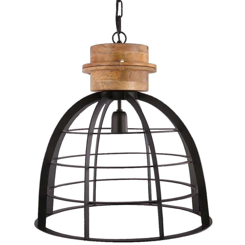 Hanglamp Ingmar black wood |