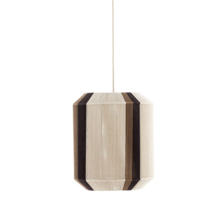 Hanglamp Kozana Creme + donkerbruin M | Light & Living