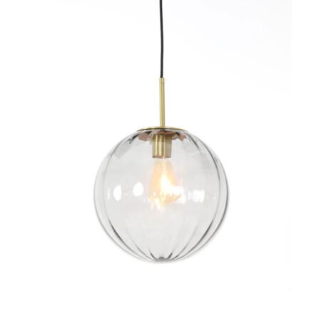 Hanglamp Magdala lichtgrijs + goud M | Light & Living