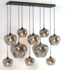 Hanglamp Mayson glas smoke mat zwart |