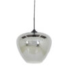 Hanglamp Mayson smoke glas mat zwart | Light & Living