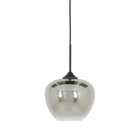 Hanglamp Mayson smoke glas mat zwart S |