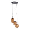 Hanglamp Mezza glas bruin 3L | Light & Living
