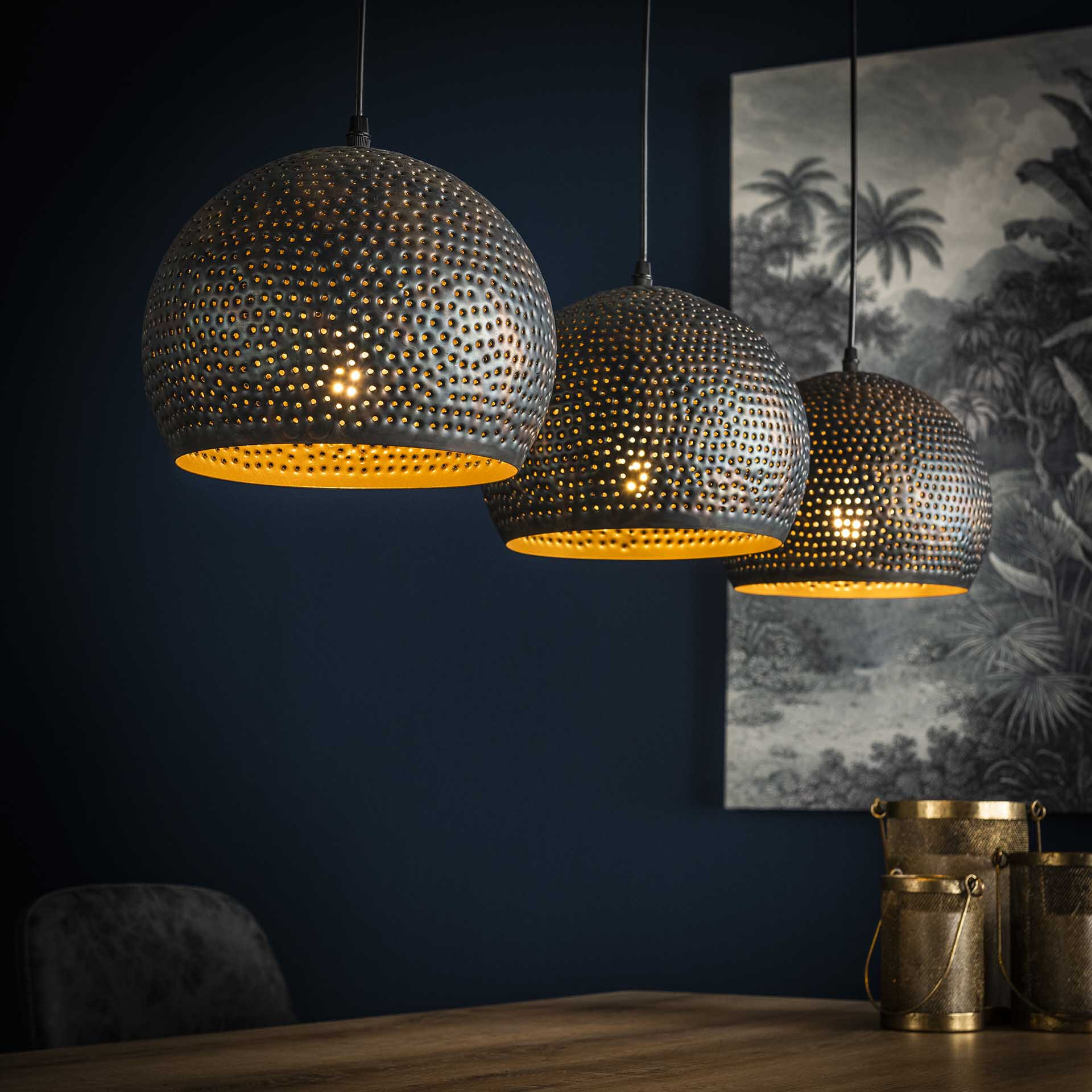 Hanglamp Murray 3-lamps - 56 - Zwart bruin (56) | LifestyleFurn