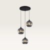 Hanglamp Ovale pendente vetro fumé III - Drie bollen van geribbeld rookglas met een speels effect - Zonder lichtbron | LUSENZ