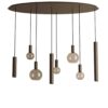 Hanglamp Riva ovaal zwart 8 platinum | ZTAHL
