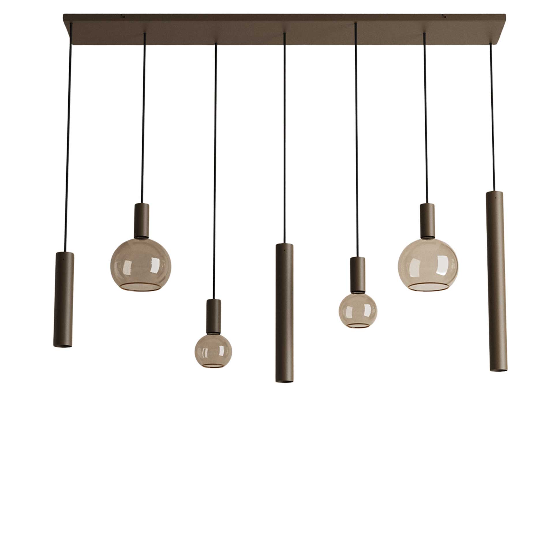 Hanglamp Riva recht 7 lichts platinum | ZTAHL