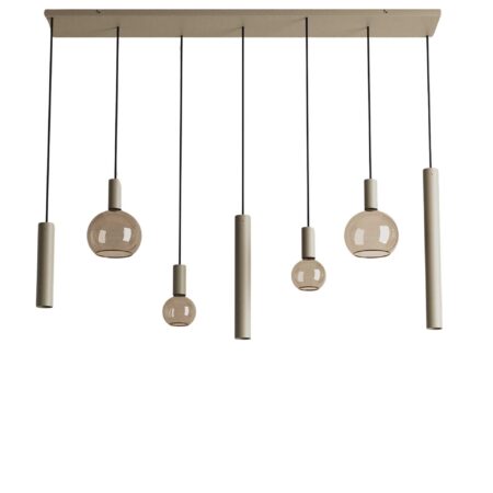 Hanglamp Riva recht 7 lichts quartz | ZTAHL